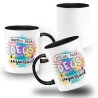 Caneca Religiosa Porque Para Deus Nada é Impossível Lucas 1:37 - Image 2