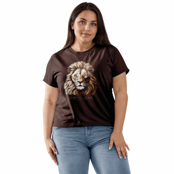 Camiseta Feminina Marrom Leão da Tribo de Judá