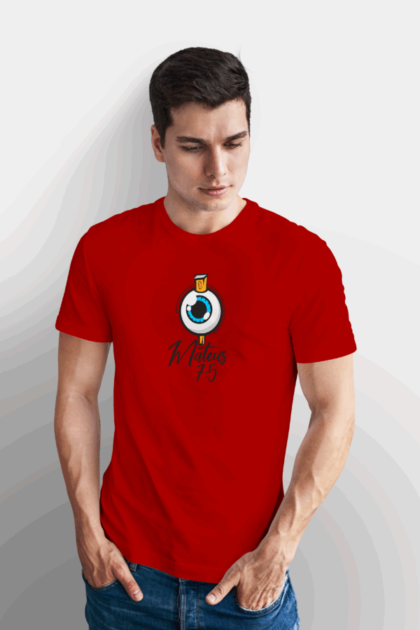 Camiseta Masculina Vermelha Mateus 7:5