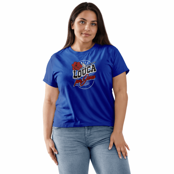 Camiseta Feminina Azul Royal Mina louca por Jesus