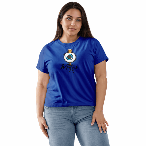 Camiseta Feminina Azul Royal Mateus 7:5