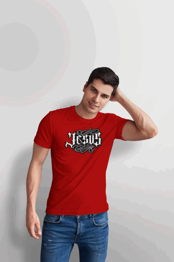 Camiseta Masculina Vermelha Jesus