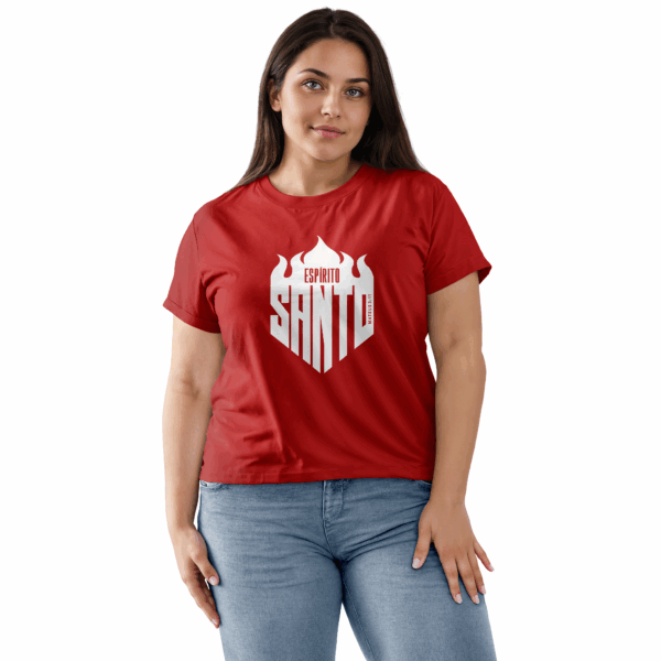 Camiseta Feminina Vermelha Espírito Santo – Mateus 3:11