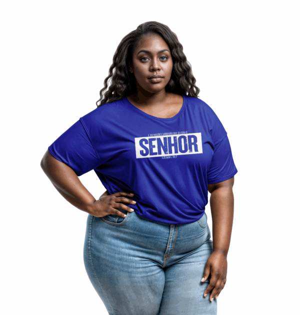 Camiseta Feminina Plus Size Azul Royal E as nações saberão que eu sou o Senhor – Ezequiel 39:7