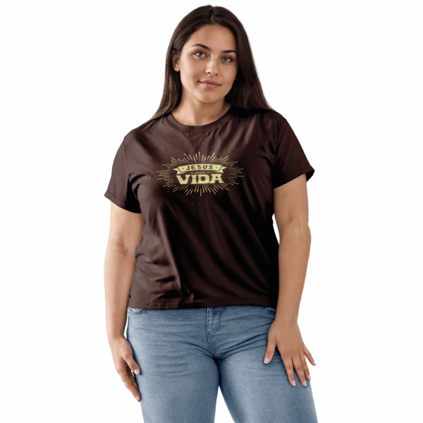 Camiseta Feminina Marrom Jesus minha vida