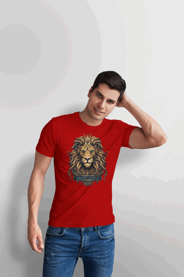 Camiseta Masculina Vermelha Poder, força e majestade
