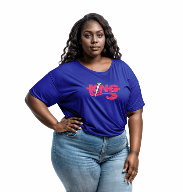 Camiseta Feminina Plus Size Azul Royal King