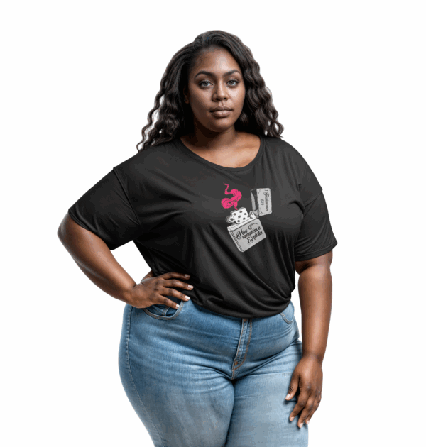 Camiseta Feminina Plus Size Preta Não apaguem o espírito – 1Tessalonicenses 5:19