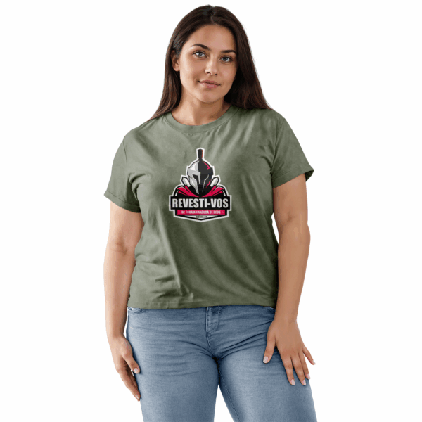 Camiseta Estonada Feminina Verde Revesti-vos de toda armadura de Deus - Efésios 6:11
