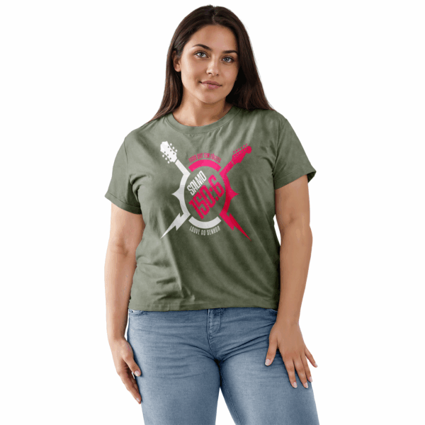 Camiseta Estonada Feminina Verde Tudo que têm fôlego. Louve ao Senhor - Salmo 150:6