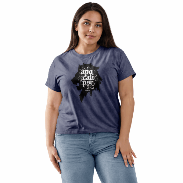 Camiseta Estonada Feminina Azul Raiz de Davi - Apocalipse 5:5