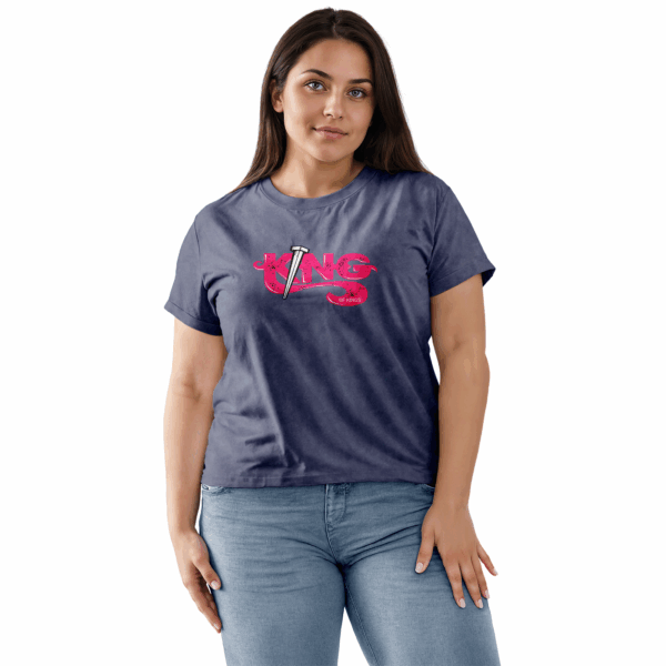 Camiseta Estonada Feminina Azul King of kings