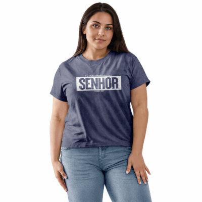 Camiseta Estonada Feminina Azul E as nações saberão que eu sou o Senhor – Ezequiel 39:7