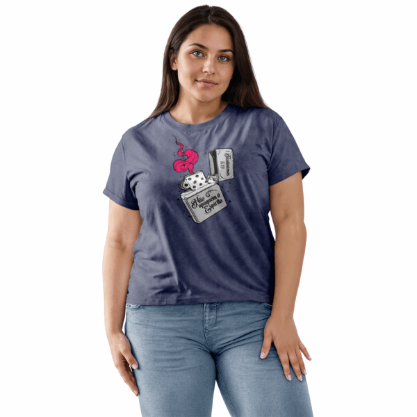 Camiseta Estonada Feminina Azul Não apaguem o Espírito - Tessalonicenses 5:19