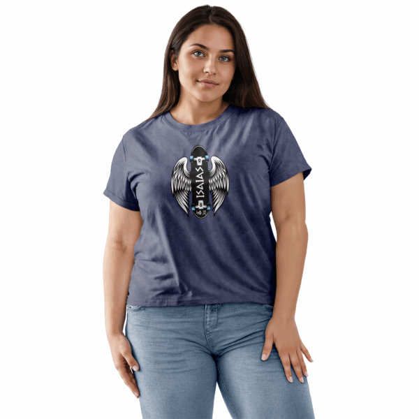 Camiseta Estonada Feminina Azul Isaías 40:31